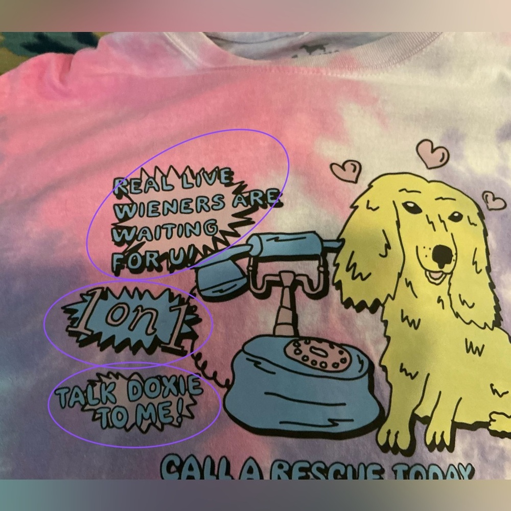 Bean Goods Dachshund Tie-Dyed Tee perfect for Easter and Spring/Summer size XL - Picture 2 of 11